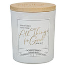 White God Works Rom. 8:28 Glass Candle w/Bamboo Lid