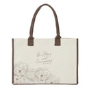 Tote Canvas Cream Strong & Courageous Josh. 1:9