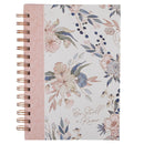 Roze Blauw Bloemen Wees Stil Ps. 46:10 Dagboek Draadgebonden