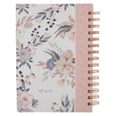 Roze Blauw Bloemen Wees Stil Ps. 46:10 Dagboek Draadgebonden
