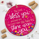 Gezegend (roze) hangende decoratie