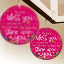Gezegend (roze) hangende decoratie