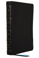 NKJV Large Print Thinline Reference Bible  Blue Letter (Comfort Print)-Black Leathersoft
