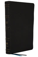 NKJV Large Print Thinline Reference Bible  Blue Letter (Comfort Print)-Black Genuine Leather Indexed