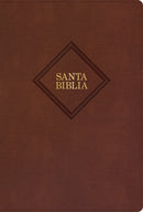 Span-RVR 1960 Hand Size Giant Print Bible (Biblia Letra Grande Tamano Manual)-Brown Bonded Leather Indexed