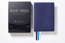 Span-RVR 1960 Giant Print Reference (Premier Collection) (Biblia Letra Gigante Coleccion Premier)-Navy Blue Goatskin
