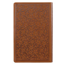 Bible Giant Print Floral Brown Faux Leat