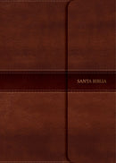 Span-NIV Hand Size Giant Print Bible (Biblia Letra Grande Tamano Manual)-Brown LeatherTouch w/Magnetic Flap
