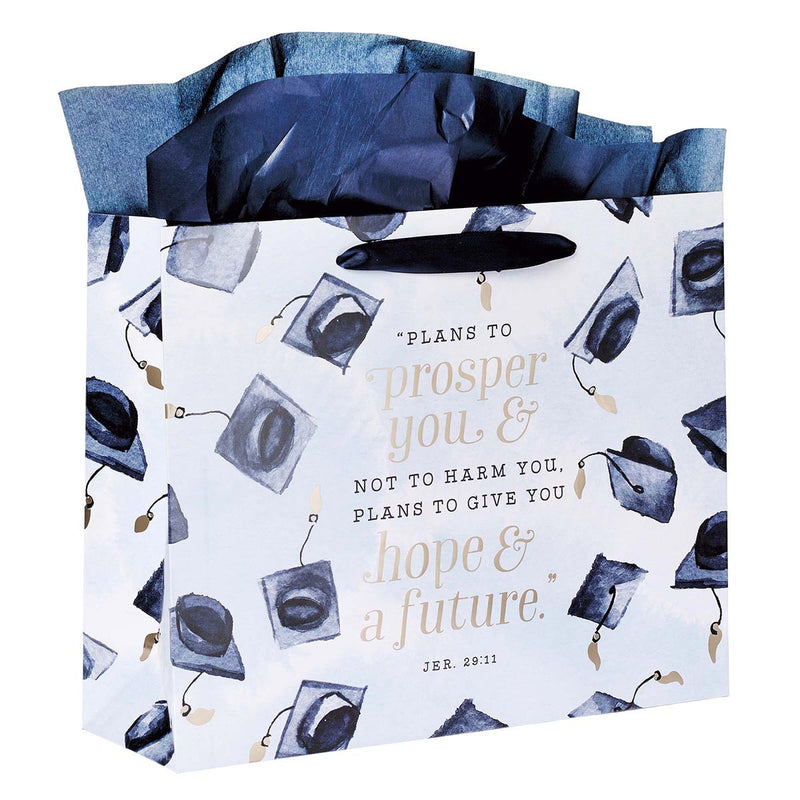 Cadeautas met kaart LG Landschap Blauwe Hoop &amp; een toekomstige afgestudeerde Jer. 29:11