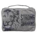 Strong & Courageous Josh. 1:9 Bible Cover Gray.