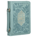 Saved by Grace Eph. 2:8 Bible Cover Fashion Teal. Large