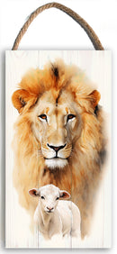 Lion and the lamb (Leeuw en het lam) hangbord