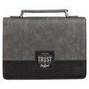 Trust in the Lord Prov. 3:5 Bible Cover Classic Gray/Black.