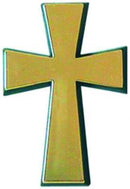 Cross- Gold colored car emblem