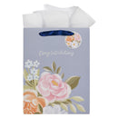 Blue Floral Congratulations Gift Bag LG Portrait