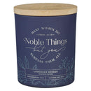 Blue Noble Things Prov. 31:29 Glass Candle w/Bamboo Lid