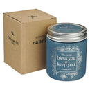 Bless You and Keep You Num. 6:24 Glass Candle w/Screw Top Lid Blue