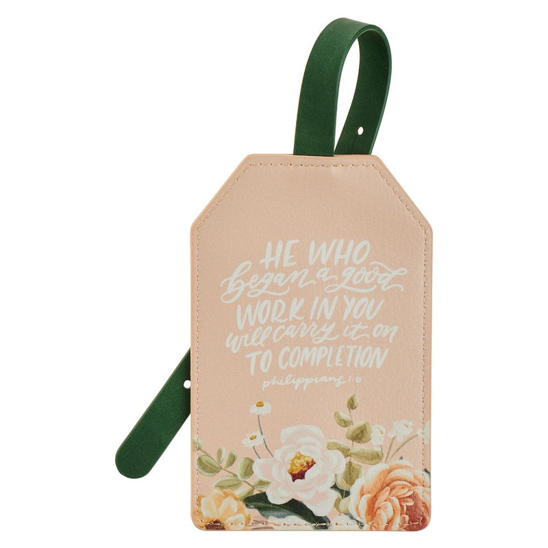 Good Work Phil. 1:6 Luggage Tag Pink