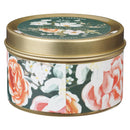 Trust in the Lord Prov. 3:5 Tin Candle Floral Green