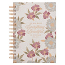 Everything Beautiful Ecc. 3:11 Journal Spiral-bound White Floral