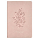 KJV Bible Thinline LP Faux Leather Flowers Pink