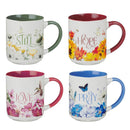 Love, Hope, Pray, Be Still Mug Set 4 pc