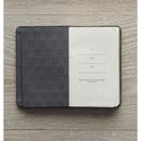 I Know the Plans Notebook with Elastic Closure Faux Black and Grey