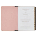 NLT, The Spiritual Growth Bible Faux Leather, Two-tone Pink and Brown