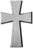 Cross- Silver colored car emblem