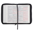 KJV Bible Mini Pocket Faux Leather, Black w/zipper