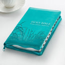 KJV Bible Deluxe Gift Faux Leather, Turquoise w/zipper