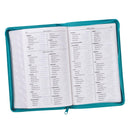 KJV Bible Deluxe Gift Faux Leather, Turquoise w/zipper