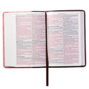 KJV Bible Compact Faux Leather, Brown/Pink Leaf