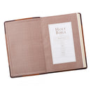 KJV Bible Thinline LP Faux Leather, Brown Two-tone