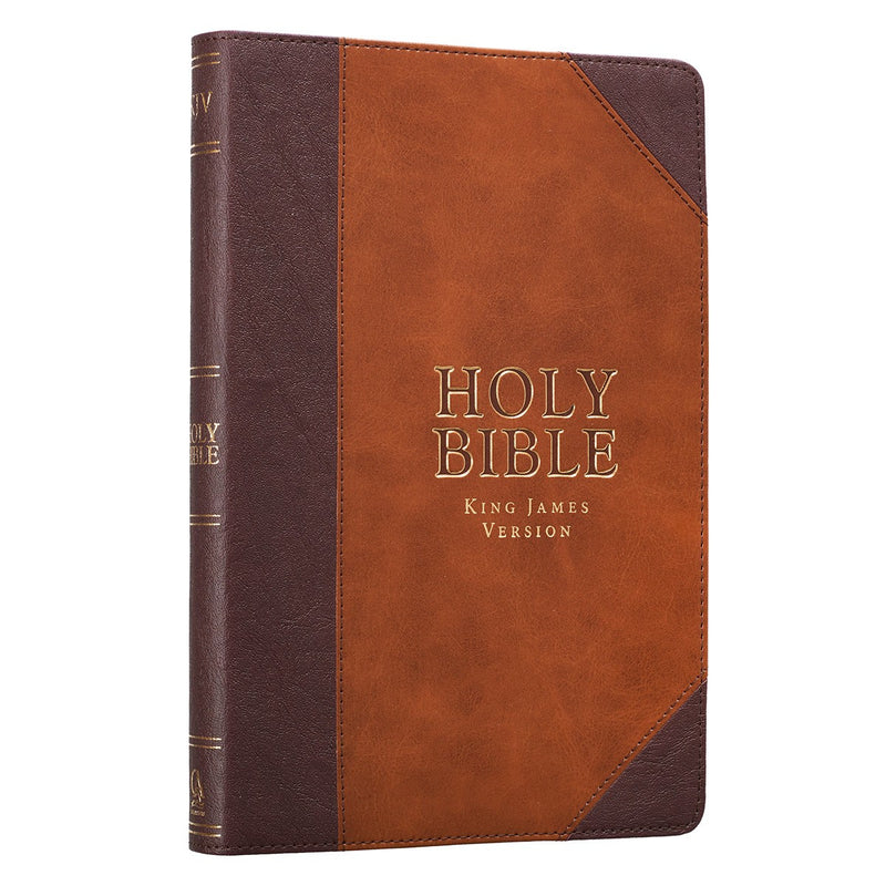 KJV Bible Thinline LP Faux Leather, Brown Two-tone