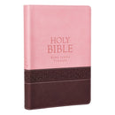 KJV Bible Thinline LP Faux Leather, Brown/Pink