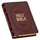 KJV Bible Compact Faux Leather, Chestnut Brown