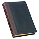 KJV Bible Deluxe Gift Full-grain Leather, Black/Saddle Tan