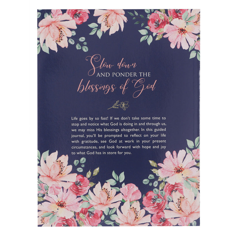 Zij is gezegend Navy Floral Guided journa