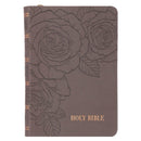 KJV Bible Compact LP Faux Leather, Gray w/zipper