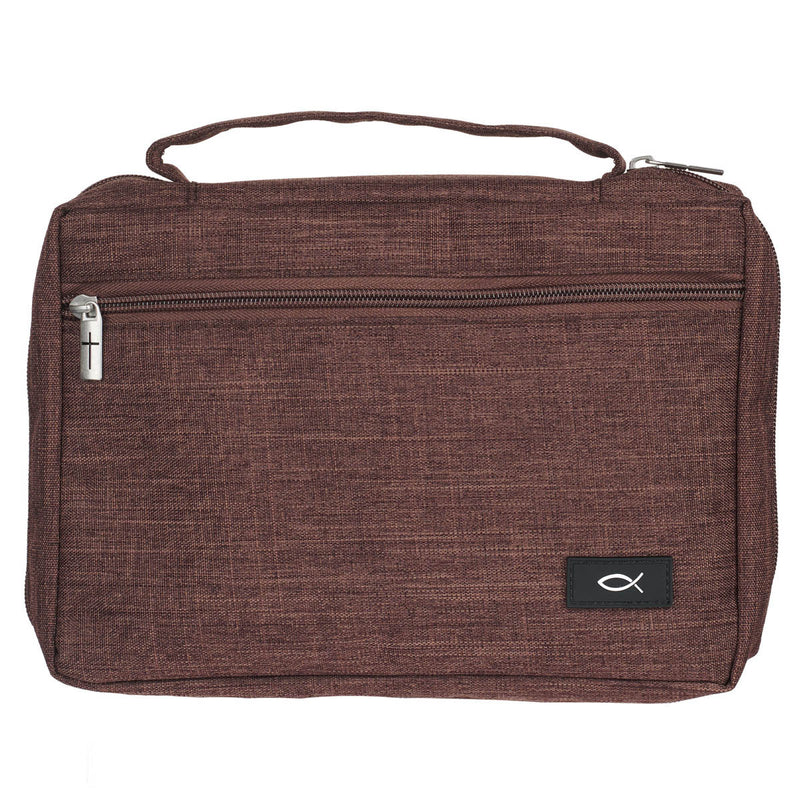 Ichthus Patch Brown Bible Cover XL