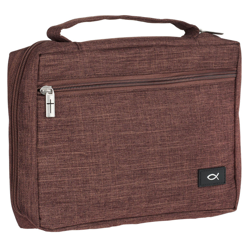 Ichthus Patch Brown Bible Cover XL