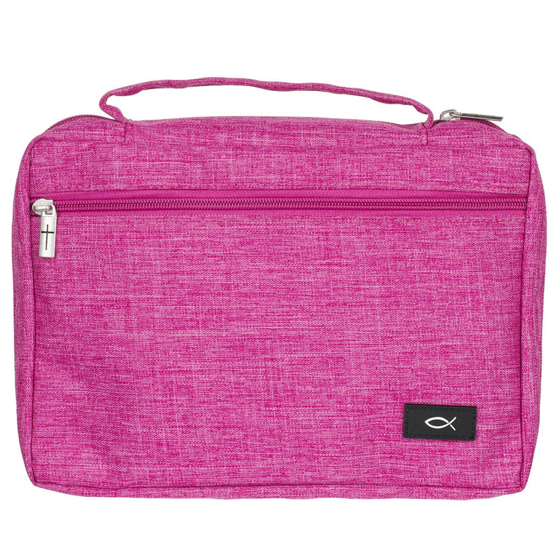 Ichthus Patch Pink Bible Cover. XL