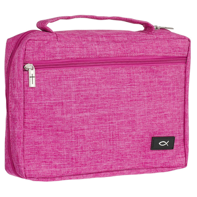 Ichthus Patch Pink Bible Cover. XL