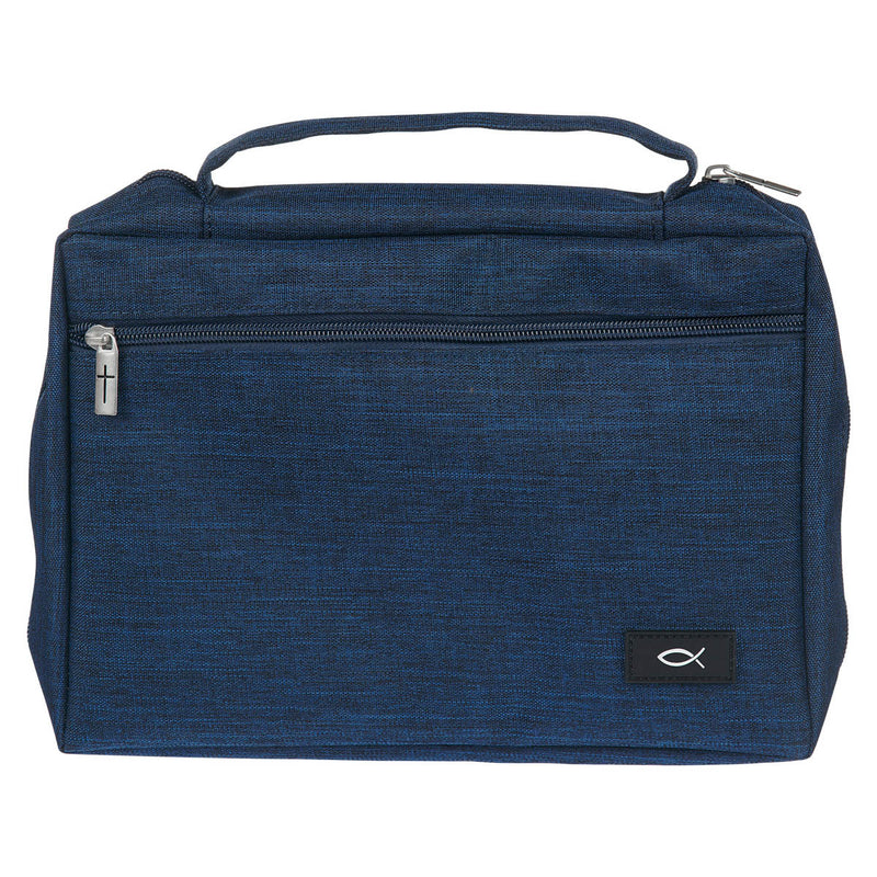 Ichthus Patch Navy Bible Cover. Size S