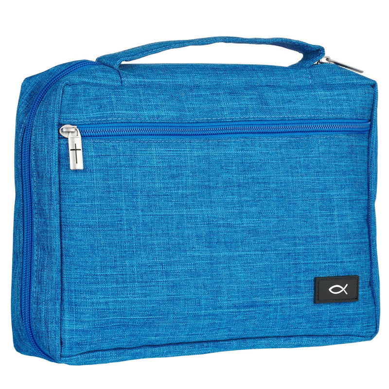 Ichthus Patch Blue Bible Cover. LARGE