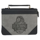 Be Strong Eph. 6:10 Bible Cover Classic Gray/Black MEDIUM