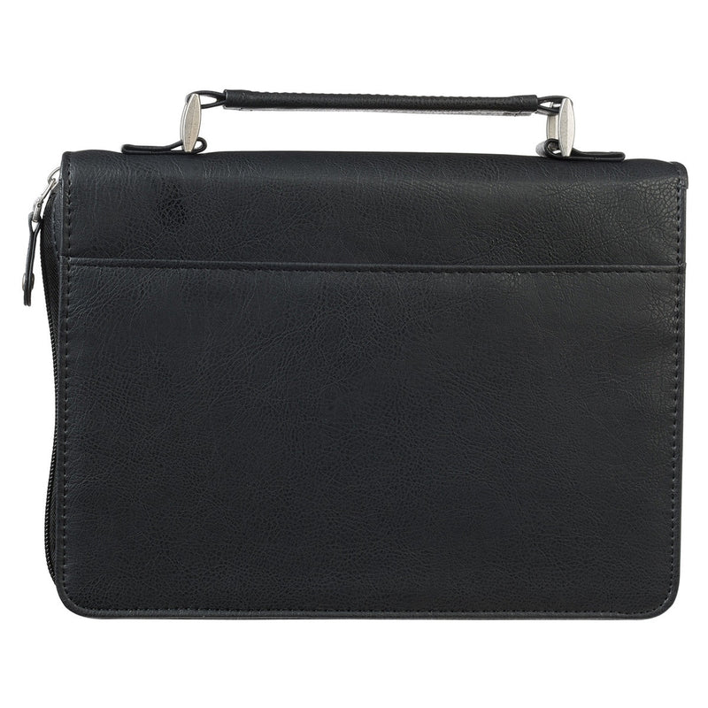 Be Strong Eph. 6:10 Bible Cover Classic Gray/Black MEDIUM