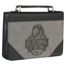 Be Strong Eph. 6:10 Bible Cover Classic Gray/Black MEDIUM