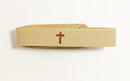 Cross bracelet cream leather